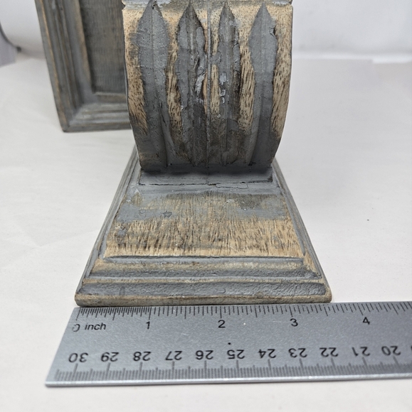 Casa Decor Corbel Large Book End Handcarved Distressed to Look Vintage Gray Wash - Picture 8 of 8